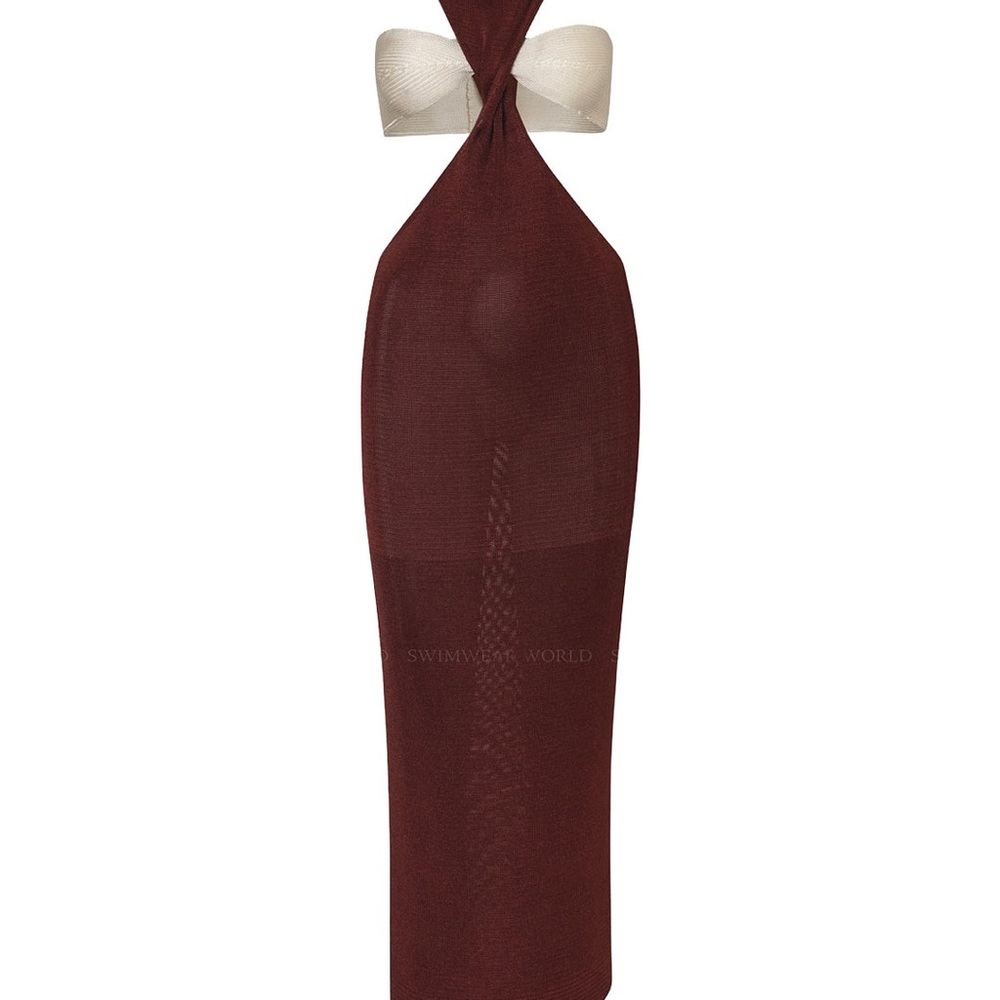 Baobab Collection Backless Dress in Cream and Brown - Picture 2 of 5
